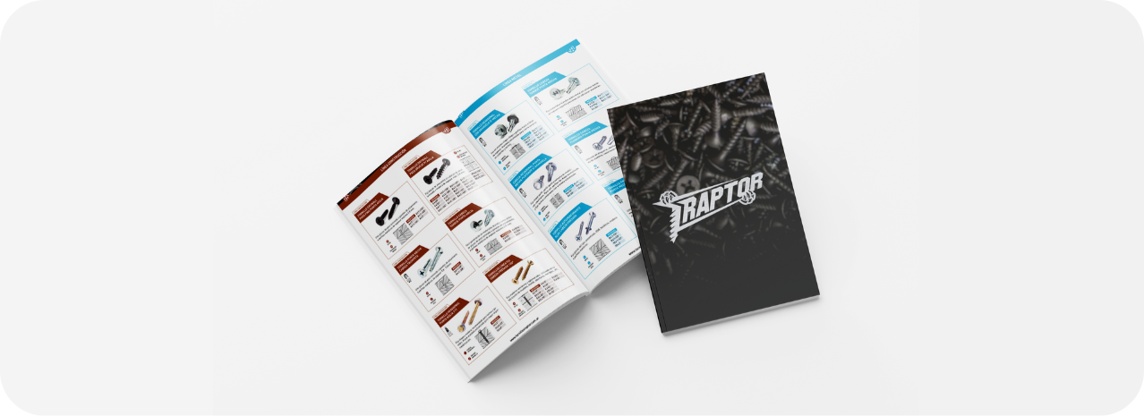 A catalog with various pages open showing different products and a cover page with the title 'Argenrap' and images of industrial tools